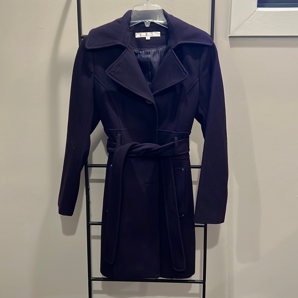 ON HOLD Kenneth Cole New York Royal Purple knee length winter coat